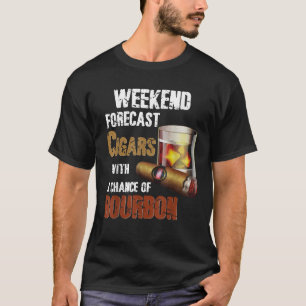 Bourbon Cigar Lover T Camisa Cigarros Fumantes Whi