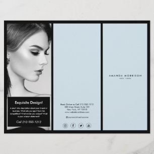 Boutique de Luxo Minimalista Brochura Preto/Azul