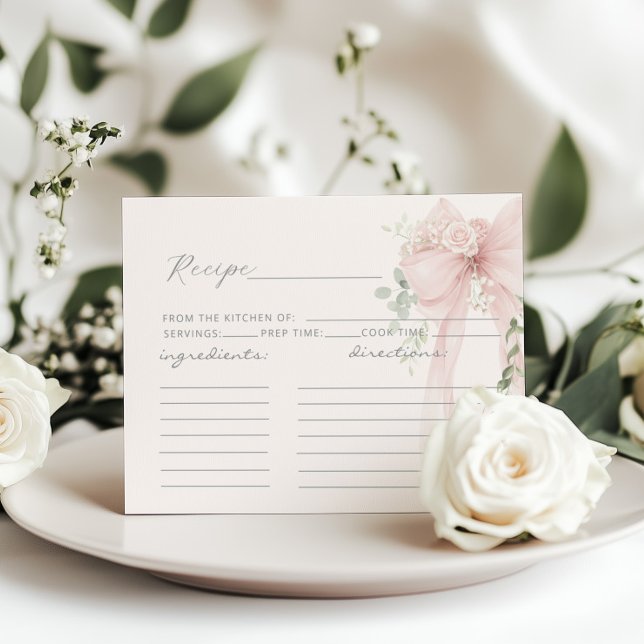 Bow Bridal Shower recipe card (Criador carregado)