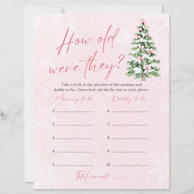 Bow Christmas How Old Were They Game Baby Shower (Frente)