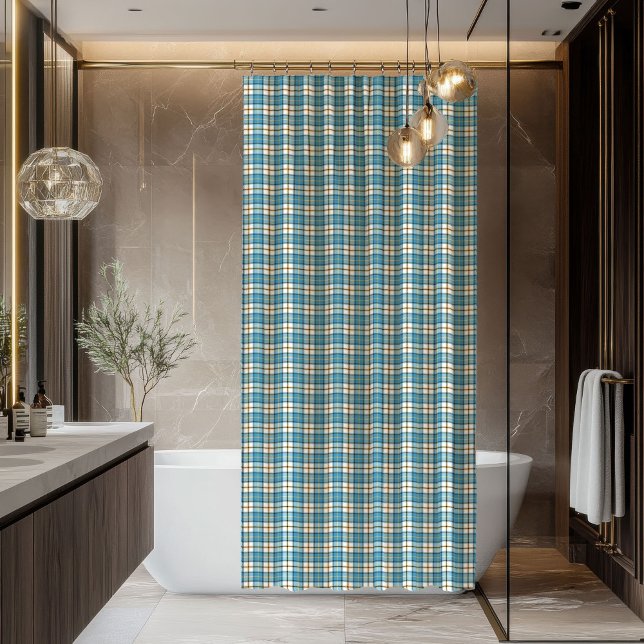 Box Cortina de Banho Xadrez Atemporal – Presente para  (Timeless Plaid Shower Curtain – Gift for Men)
