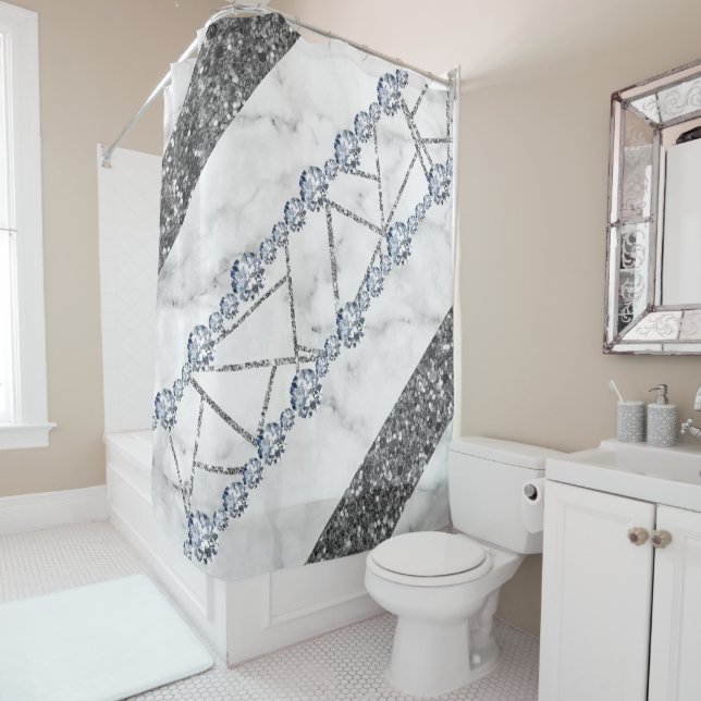 Box Cortina de Chá Marble Uphome para Cinza de Banheir (In Situ)