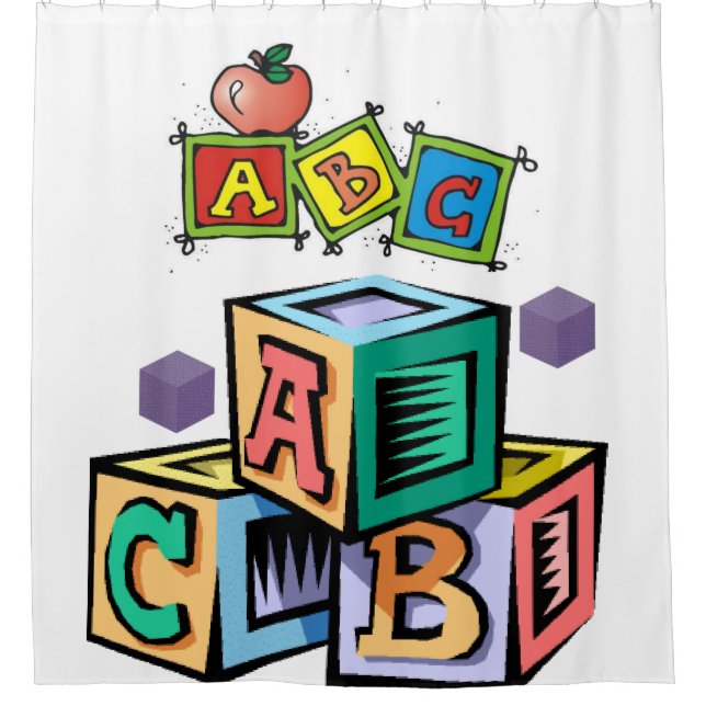 Box cortina de chuva branca para crianças da abc (Frente)