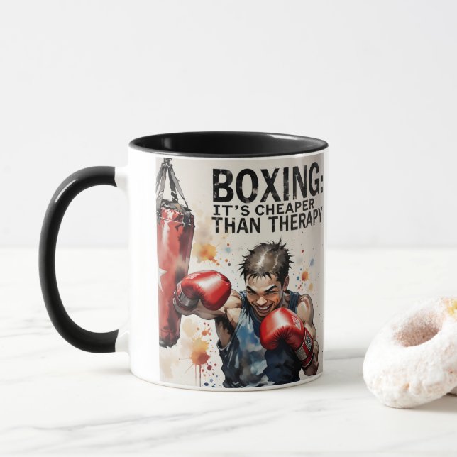 “Boxe – Caneca É Mais Barato Que Terapia” (Com Donut)