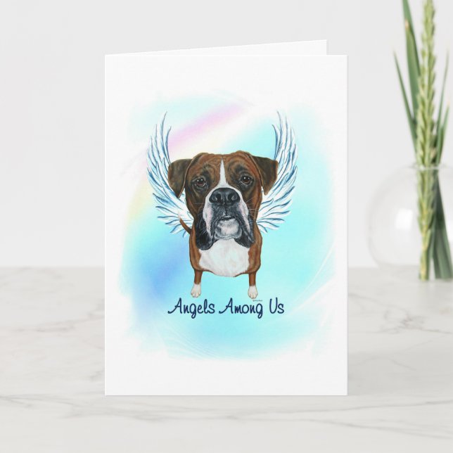 Boxer Angel Dog Pet Losse Cartão de condolências (Frente)