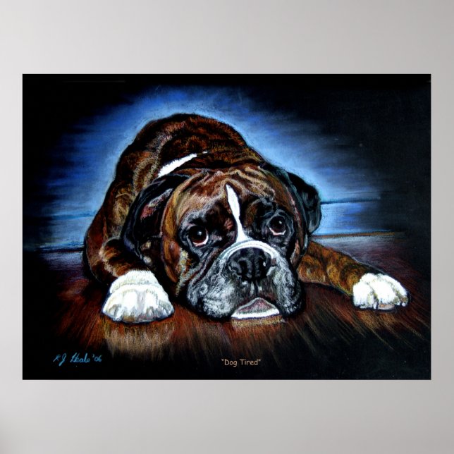 Boxer Dog impressão, poster (Frente)