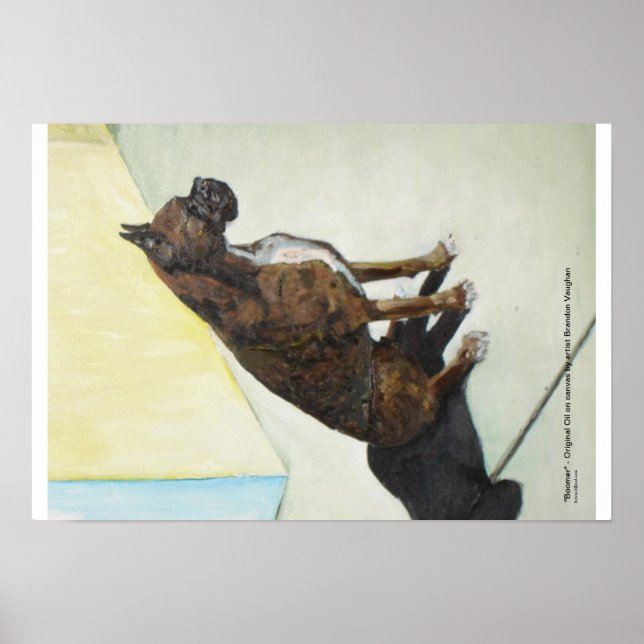 boxer dog oil painting poster (Frente)