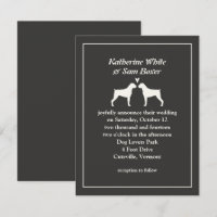 Boxer Dog Silhouettes Convite Para Casamento