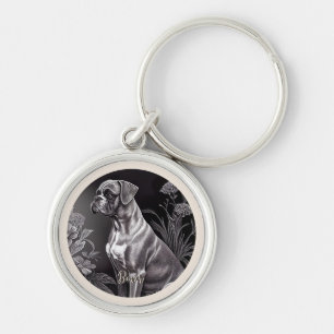 Boxer Dog Vintage Art Chaveiro