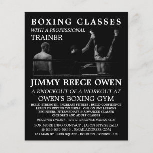 Boxing Match Champion, Boxing Classe Advert Flyer