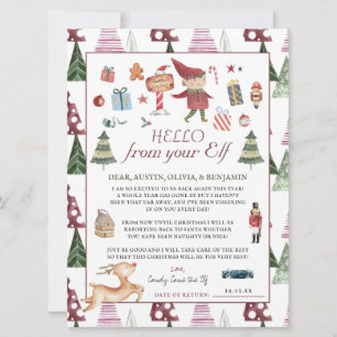 Boy Elf   Kids Christmas Elf Hello Letter