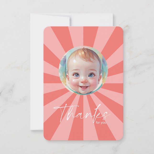 Boy Flat Cartões de agradecimentos (Frente)