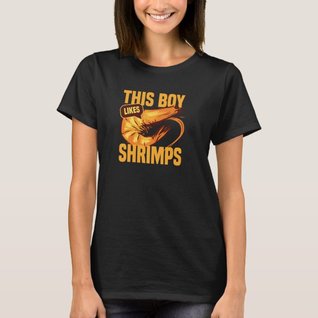 Boy Likes Shrimps Funny Seafood Chef Pullover (Frente)