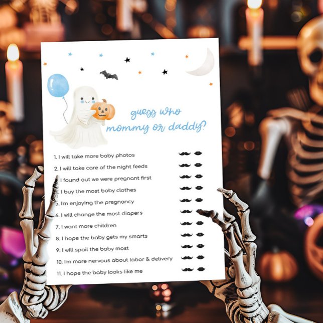 Boy Little Boo adivinha quem Mamãe ou jogo de Pai (A Little Boo Baby Shower Guess who Mommy or Daddy Game)