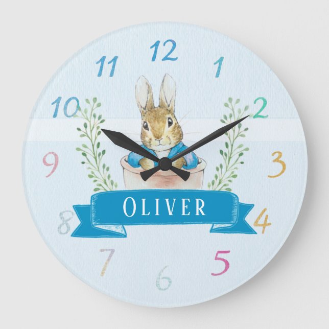 Boy Peter Rabbit Blue - Grande Relógio (Frente)