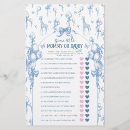 Boy Safari Animal Blue Chá de fraldas Jogo da Mãe