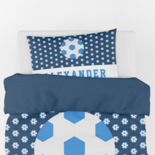 Boy Teenager Sports Blue Soccer Ball Personalizado