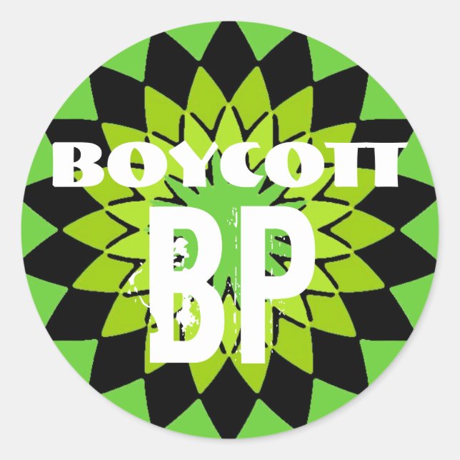 BOYCOTT BP - Embalagem com 6 adesivos (Frente)