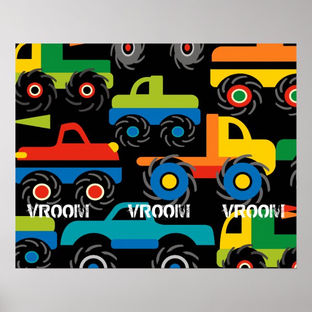 Boys Big Monster Truck Wall Poster for Room (Frente)