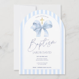 Boys Blue Arco e Stripe Arch Baptism Convite