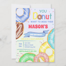 Boys Rosquinha Convite de aniversário