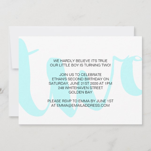 Boys Segundo Convite De Aniversário (Frente)