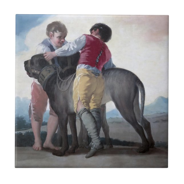 Boys With a Mastiff Dog (por Francisco Goya) (Frente)