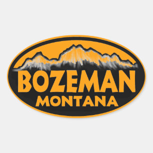 Bozeman Montana - adesivos laranja ovais