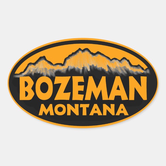 Bozeman Montana - adesivos laranja ovais (Frente)