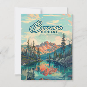 Bozeman Montana Rocky Mountain Vintage Card
