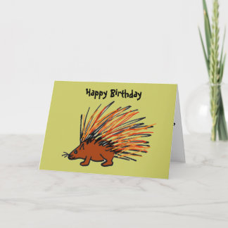 BQ - Cartão de Aniversário Porcupine Engraçado