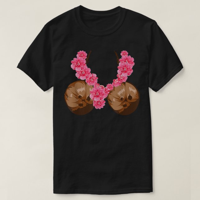 Bra de Coco Havaiano Camisa Legal Flor de Hallowee (Frente do Design)