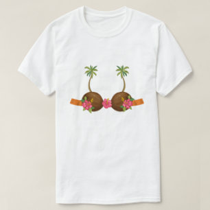 Bra de Coco Havaiano Camisa Legal Flor de Hallowee