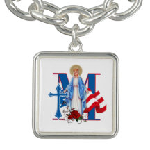 AMERICAN FLAG VIRGIN MARY RELIGIOSOS ROSAS