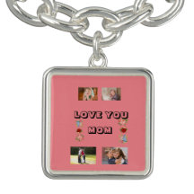 Amo-te Mãe Inscrição Cardíaca 4 fotografias