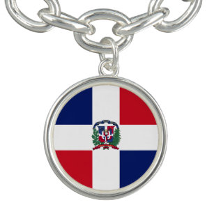 Bracelete Com Pingente Bandeira da República Dominicana