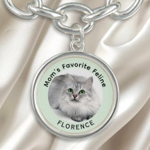 Feline Pet Photo & Cat Name Mãe Jewelry