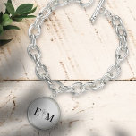 Bracelete Folhagem de Monograma Moderno Chic Elegante de Cas<br><div class="desc">Composto de simples quadros revestidos de hetero com script cursivo clássico e tipografia serif. Esses elementos são simples,  eternos e clássicos. Este foi projetado pelo White Paper Birch Co. exclusivo para Zazzle. Disponível aqui: http://www.zazzle.com/store/whitepaperbirch</div>