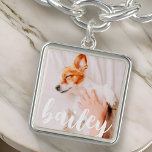 Bracelete Foto de Pet Simples Elegante Reprodutiva Moderna<br><div class="desc">Este design simples e clássico é composto por tipografia serif e adiciona uma foto personalizada do seu animal de estimação.</div>