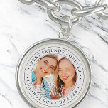 Bracelete Melhores Amigos para a Foto Moderna Simples BFF<br><div class="desc">Este design simples e clássico é composto por tipografia serif e adiciona uma foto personalizada. "Melhores Amigos para sempre" circula a foto dos seus amigos</div>