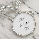Bracelete Monograma Chic Simples e Elegante de Casamento<br><div class="desc">Composto de simples quadros revestidos de hetero com script cursivo clássico e tipografia serif. Esses elementos são simples,  eternos e clássicos. Este foi projetado pelo White Paper Birch Co. exclusivo para Zazzle. Disponível aqui: http://www.zazzle.com/store/whitepaperbirch</div>