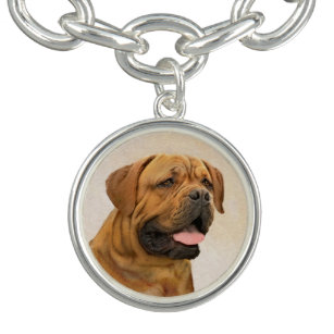 Bracelete Pintura de Cachorro de Bordéus - Arte Cachorra Ori