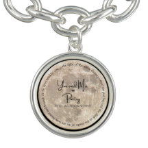 “You + Me = Poetry” Moon Charm Bracelet
