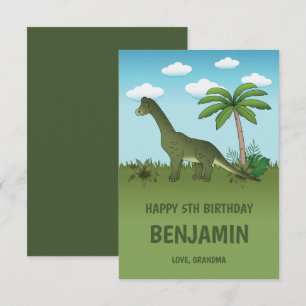 Brachiosaurus Dinosaur Tropical Feliz Aniversário