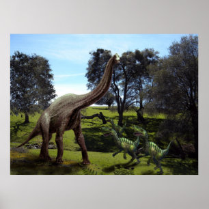 Brachiosaurus do ~ do poster atacado por