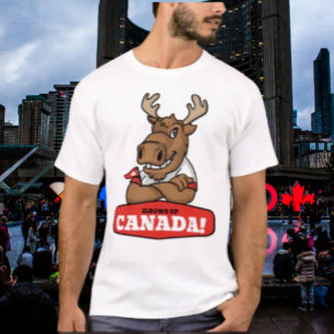 Braços ao Alto Canadá! Camisa engraçada de alce se