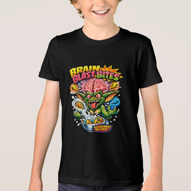 Brain Blast Bites Retro Cartoon Gremlin Cereal Par (Frente)