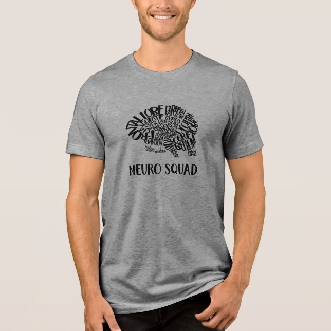 Brain Word Cloud Neuro Squad in Black (Frente)