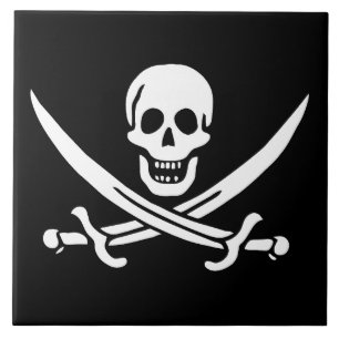 Branca, Bandeira Pirata Calico Jack, Caveira e Cut