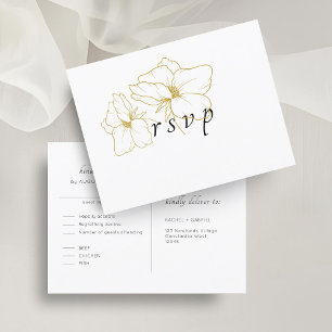 Branca Cartão postal de RSVP de Casamento Floral